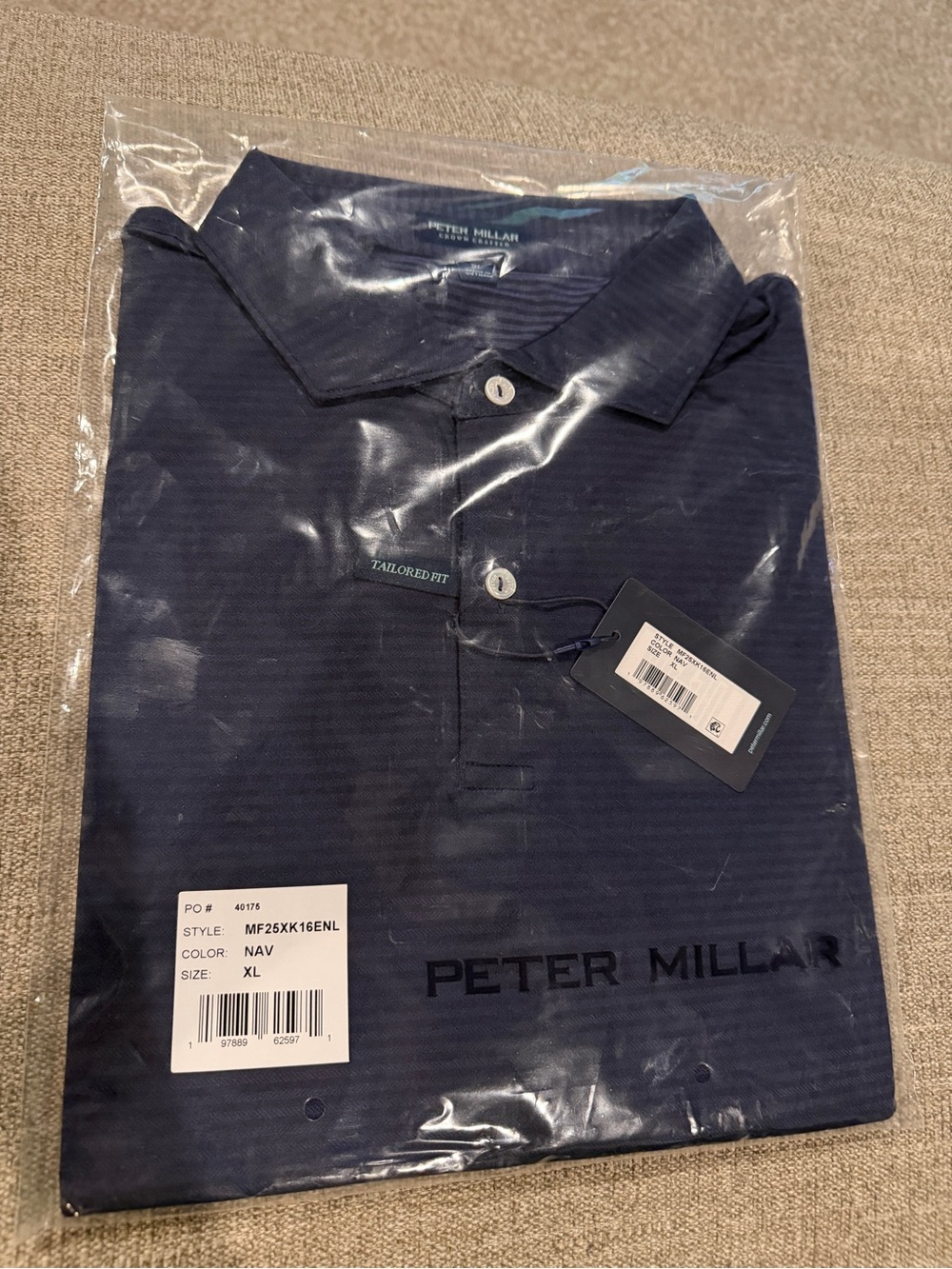 NWT Peter Millar Crown Crafted Empire Performance Polo Navy Tailored Fit XL